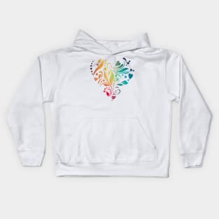 Rainbow heart flower Kids Hoodie